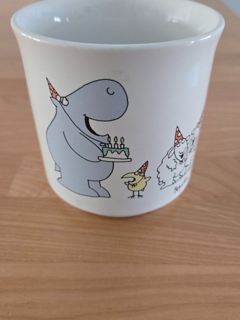 Vintage Sandra Boynton "Hippo Birdie Two Ewes" Birthday Mug Recycled Paper